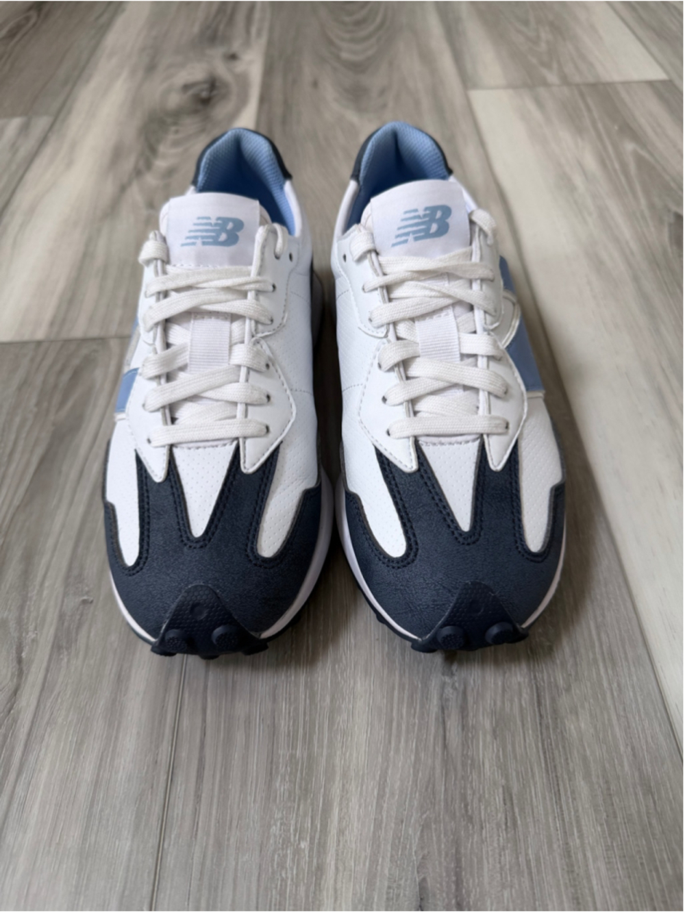 New Balance 327 Womens Size 7 White Blue Navy Retro Casual Sneakers WG327WB - Picture 3 of 12